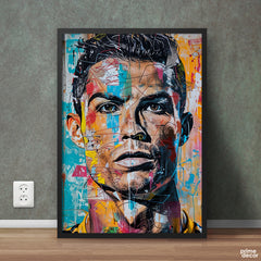 Cristiano Ronaldo In Abstract Paint Stokes And Lines | Sports Wall Art - Prime Décor