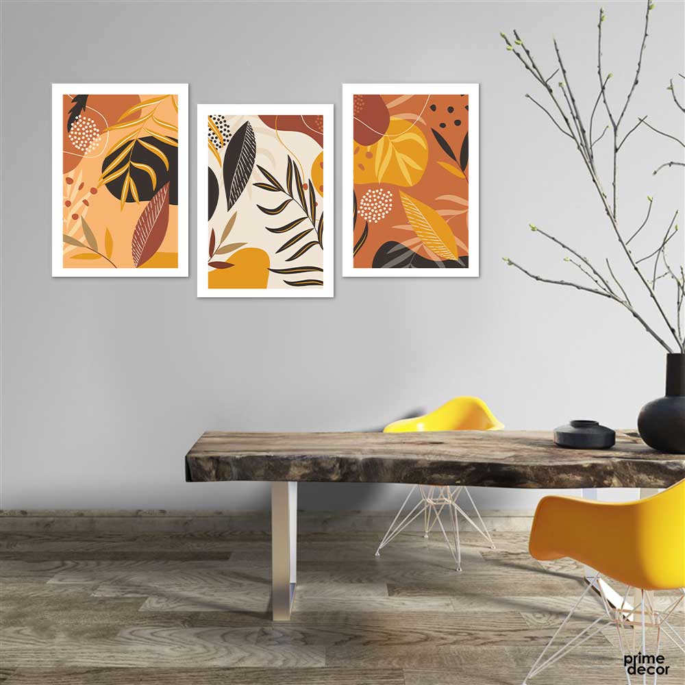 Hand Drawn Floral Cards Collection (3 Panel) Floral Wall Art - Prime Décor