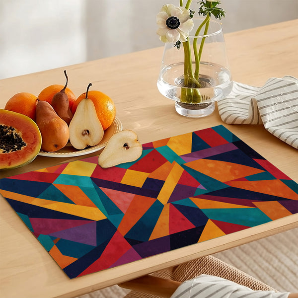 Colorful Abstract Grometric Shapes | Table Runner and Placemat Set