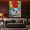 Sad Clown Cat with a Fluffy Wig (Single Panel) Digital Painting Wall Art