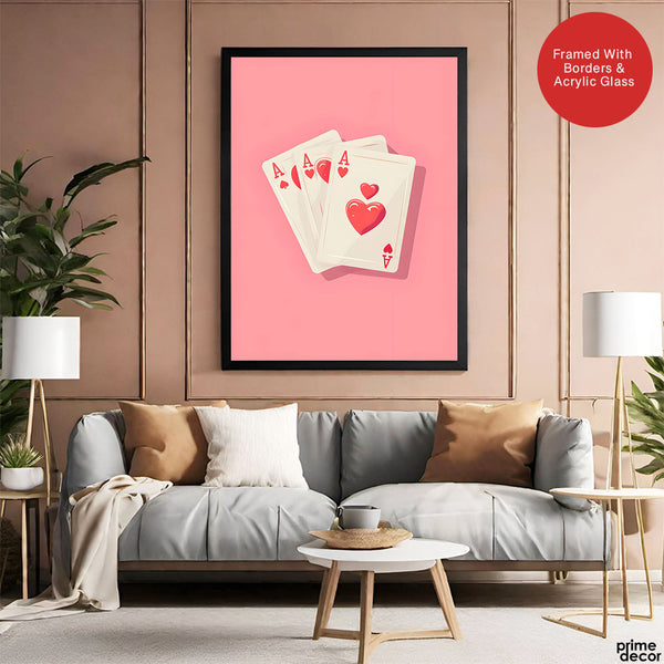 Heart Love Emoji On Cards  | Abstract Couple Artwork #00567