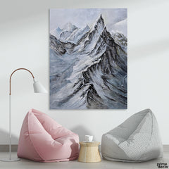 Ladyfinger Peak Covered in Snow | Handmade Painting