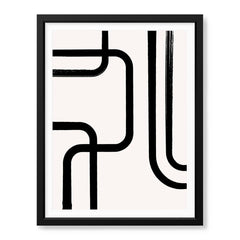 Abstract Black Line Artwork Over White Background  | Abstract Fashion Artwork #00570