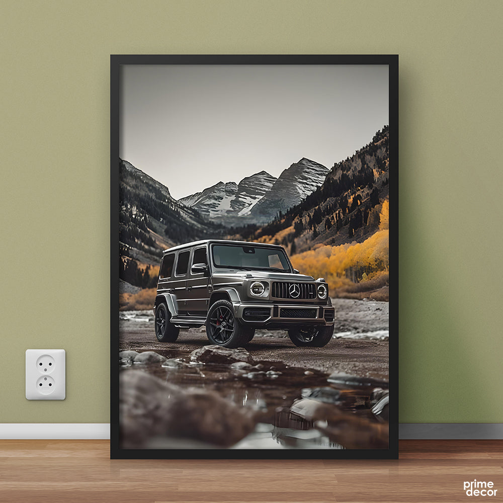 Mercedes G Wagon In Moody Mountains | Cars Wall Art - Prime Décor