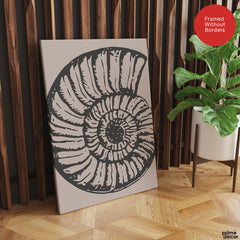 Black & White Shell Artwork Over Beige Background | Abstract Fashion Artwork #00577