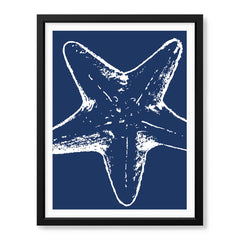 Beautiful White Starfish Art Over Blue Background | Abstract Fashion Artwork #00578