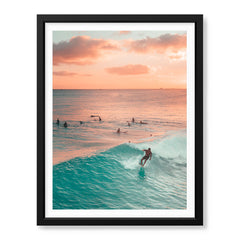 Beautiful Orange & Green View From A Beach | Abstract Nature Artwork #00581