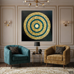 Ayatul Kursi Gold Leaf Original Painting Acrylic Wall Art | Handmade Painting