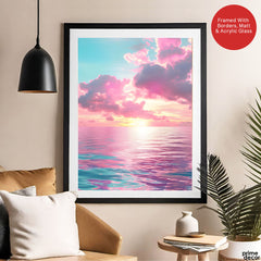 Beautiful Sunset View From Clouds In Sea | Abstract Nature Artwork #00583