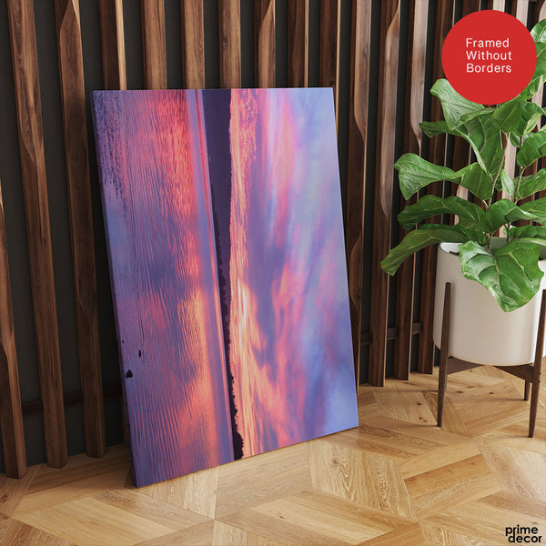 Colorful Sunset View From Clouds In Sea | Abstract Nature Artwork #00584