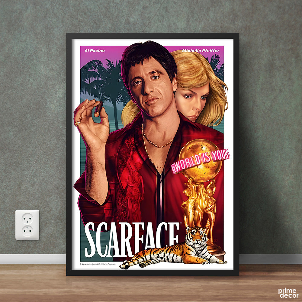 Scarface The World Is Yours Tony Montana Artwork | Movies Wall Art - Prime Décor