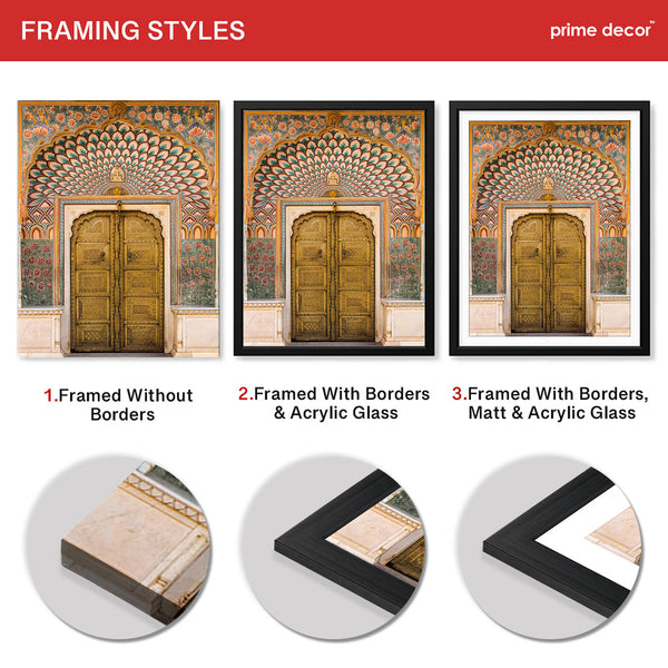 Aesthetic Historical Artwork Of A Door With Floral Wall | Abstract Historical Artwork #00585