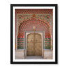 Aesthetic Historical Artwork Of A Door With Pink Floral Wall | Abstract Historical Artwork #00586