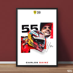 Carlo Sainz 55 With Helmet & Signature | Cars Wall Art - Prime Décor