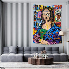 Iconic Mona Lisa Urban Art Graffiti Style | Graffiti Tapestry - Prime Décor