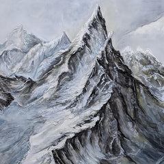 Ladyfinger Peak Covered in Snow | Handmade Painting