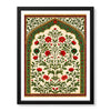Mughal Era Red & Green Floral Artwork | Abstract Historical Artwork #00590