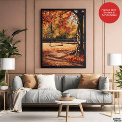 Beautiful Autumn Season Park View Artwork | Abstract Nature Artwork #00594