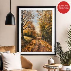 Beautiful Autumn Season View From A Hill Top | Abstract Nature Artwork #00595