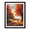 Kids In The Park Autumn Season View | Abstract Nature Artwork #00596