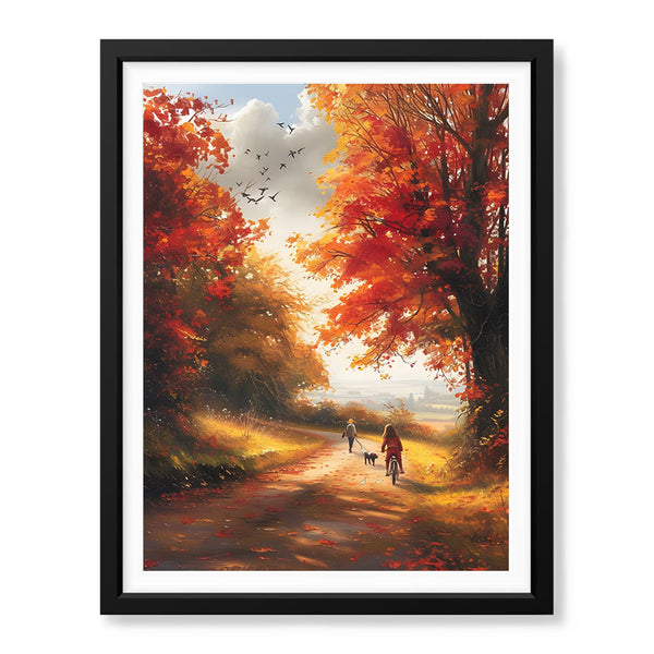 Kids In The Park Autumn Season View | Abstract Nature Artwork #00596
