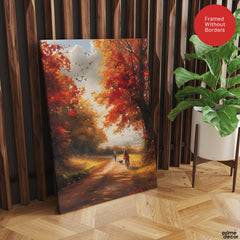 Kids In The Park Autumn Season View | Abstract Nature Artwork #00596