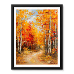 Forest Surrounded By Autumn Season | Abstract Floral Artwork #00598
