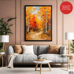 Forest Surrounded By Autumn Season | Abstract Floral Artwork #00598