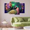 Vibrant Colored Peacock (4 Panel) Animal Wall Art