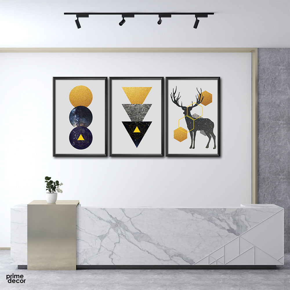 Triangle Trinity (3 Panel) Nordic Wall Art - Prime Décor