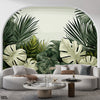 Abstract Green Exotic Leaves | Floral Wallpaper Mural