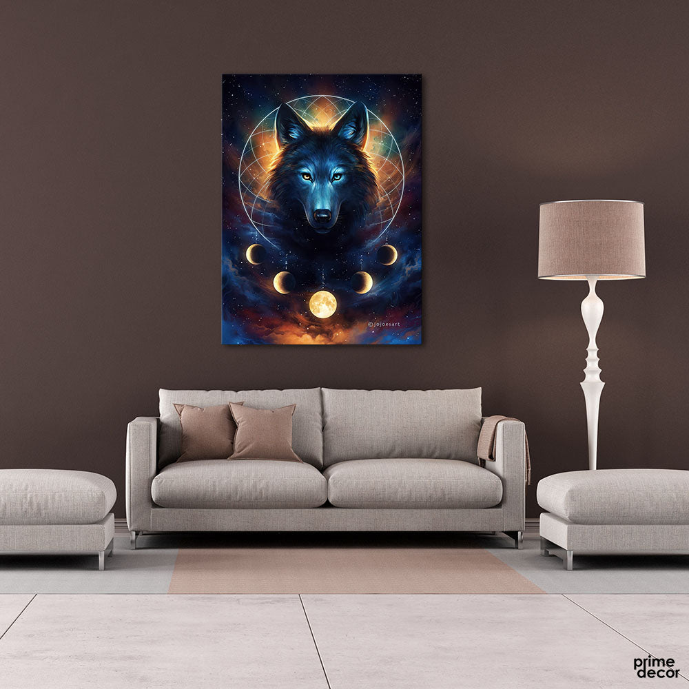 The Moon Light Wolf (Single Panel) Animal Wall Art - Prime Décor