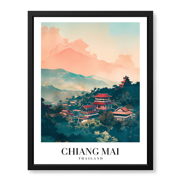 Chiang Mai City Thailand | Abstract Travel Artwork #00605