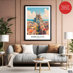 Barcelona City Spain | Abstract Travel Artwork #00615