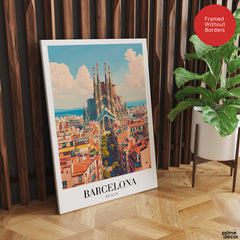 Barcelona City Spain | Abstract Travel Artwork #00615