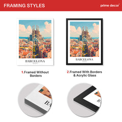 Barcelona City Spain | Abstract Travel Artwork #00615