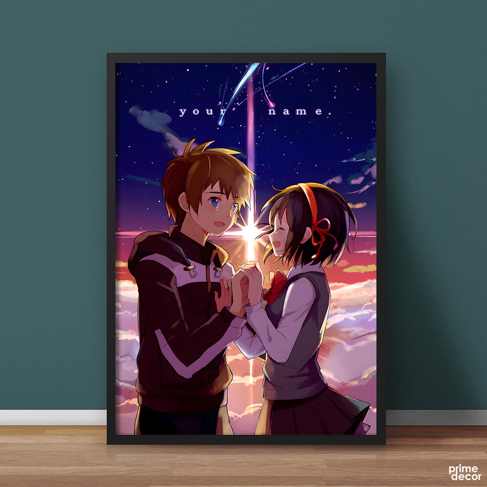 Taki & Miki Above The Clouds Your Name Poster | Anime Wall Art - Prime Décor