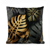 Black & Gold Monstera Deliciosa | Abstract Cushion #061