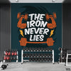 The Iron Never Lies Text With Dumbbells | Gym Wallpaper Mural