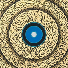 Four Quls Mandala Spiral Gold Leaf Original Painting Acrylic Wall Art | Handmade Painting