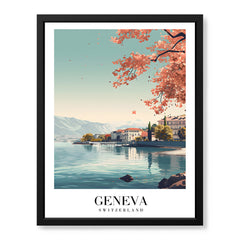 Geneva City Switzerland | Abstract Travel Artwork #00629