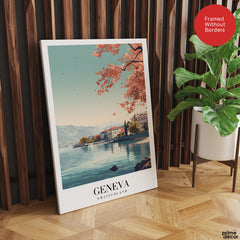 Geneva City Switzerland | Abstract Travel Artwork #00629