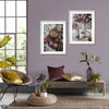 Ferra Purple Flowers & Coffee Cup (2 Panel) Floral Wall Art