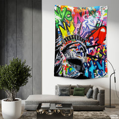Statue of Liberty Abstract Urban Style Art | Graffiti Tapestry - Prime Décor