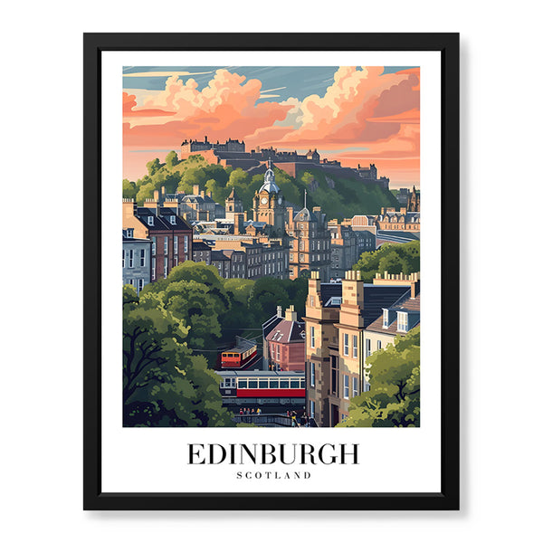 Edinburgh City Scotland | Abstract Travel Artwork #00635