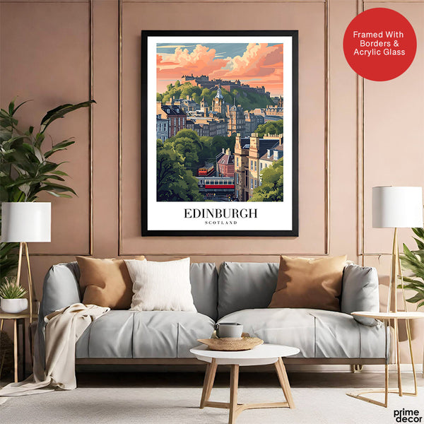 Edinburgh City Scotland | Abstract Travel Artwork #00635