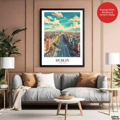 Dublin City Ireland | Abstract Travel Artwork #00636
