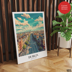 Dublin City Ireland | Abstract Travel Artwork #00636