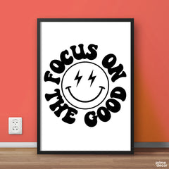 Focus On The Good Smiley Face | Motivational Wall Art - Prime Décor