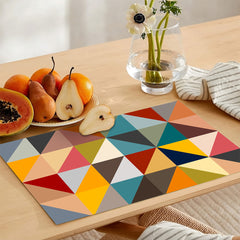 Multicolor Triangular Geometric Pattern | Table Runner and Placemat Set